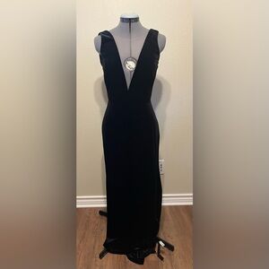 Anthropologie Jenny Yoo Velvet Size 6 Black gown Bridesmaid